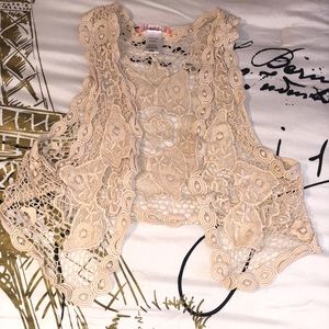 100% cotton sleeveless cardigan